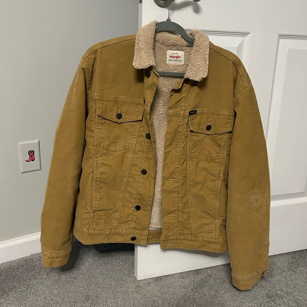 Wrangler Tan Sherpa-Lined Corduroy Jacket!!